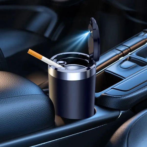 Premium Car Ashtray with Metal Liner - Durable, Easy-to-Clean Vehicle Ashtray for Smokers