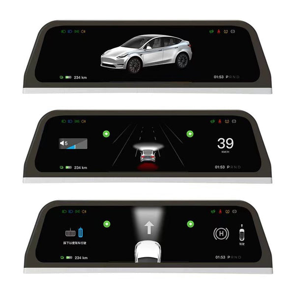 Tesla Head Up Display for Model Y/3 Tesla Android Auto HUD with Power Speed Display,9.66 inch IPS Touch Screen, Easy Installation